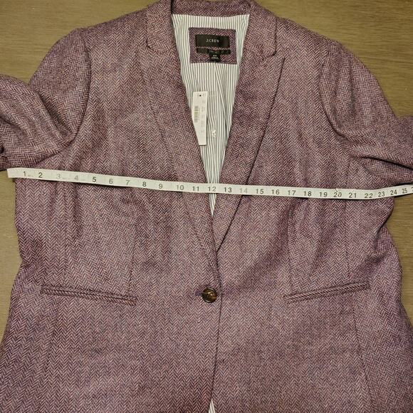 J. Crew Parke Blazer in Purple Herringbone English Wool Size 20 - Picture 5 of 14